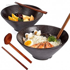 Noble Createaprototype Ramen Schüssel aus Keramik Japanischer 2 Sets 6 Stück 1000ml Ramen Schüssel Vintage Ramen Bowl Salatschüssel für Udon Soba Pho Asiatische Nudeln