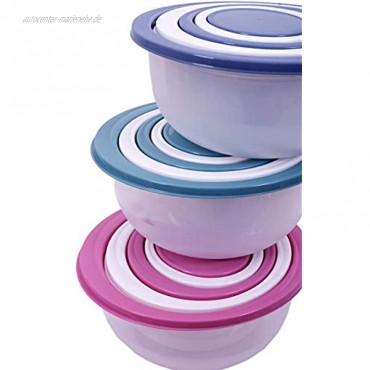 Salat Schüssel Set 5 teilig 0,5 bis 5 Liter Kunststoff Kochschüssel Rührschüssel mit Deckel spülmaschinenfest