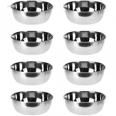 Unbekannt 8X kleine Schüsseln aus Edelstahl stapelbar Metall Servierschalen für Snacks Dips Dessert 8 pcs Ø 11 cm