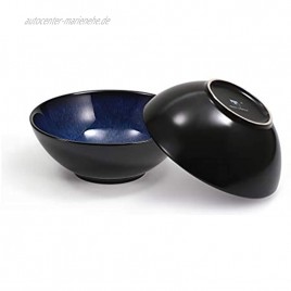 Urban Lifestyle 2 x Ramenschale aus Keramik 20cm mit schwarz blau schattierter Glasur A bis B-Ware kleine Glasurfehler sind möglich.