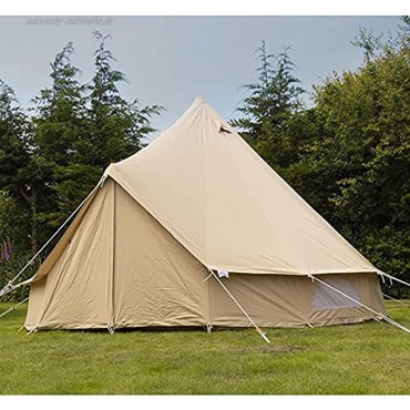 INSTRUMENT-AED Campingzelt 3-4 Personen,3 m 4 m Baumwoll-Canvas-Glockenzelt mit 4 Fenstern Heavy Duty indisches Jurtenzelt Camping-Familien-Tipi-Zelt für Glamping Festival