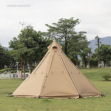 INSTRUMENT-AED Großes Pyramiden Tipi Campingzelt mit Herdloch Wasserdichtes Indian Tipi Zelt mit Tragetasche für 5-8 Personen Familien Camping Heiße Zelte