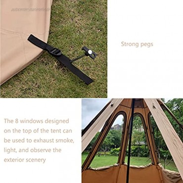 INSTRUMENT-AED Indisches Zelt Outdoor tragbares wasserdichtes Camping Pyramide Tipi Zelt Octagon Adult Tipi Zelt mit Herdloch Camping Steeple Jurte Zelt