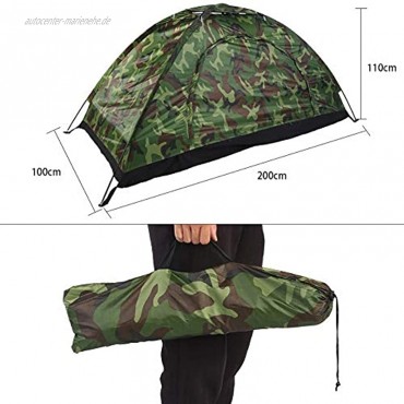 Qiter Outdoor-Zelte Outdoor-Tarnung UV-Schutz Wasserdichtes EIN-Personen-Zelt für Camping-Wanderungen
