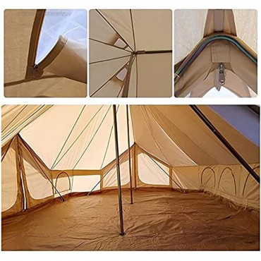 XQMY Extra großes Glockenzelt 6 m Baumwoll-Canvas-Camperzelt 3 Türen wasserdichtes Glockenzelt für 8-12 Personen Camping Wandern und Familienfeiern 19,6 Fuß 6 m