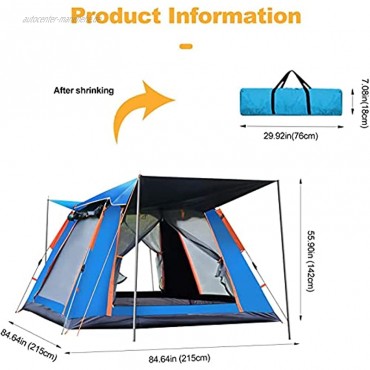 XQMY Kuppelzelt Wasserdicht & Winddicht Ultraleicht 3-4 Personen Camping Wanderzelt UPF 50+ Easy Pop Up für Familie Festival Wandern Backpacking & Bergsteigen