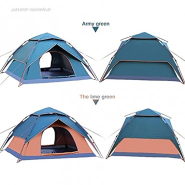 Ankon Zelte für Campingzelte Instant Automatisches Zelt Doppel Camping Familie Kuppelzelt wasserdichte Baldachin Automatisches Rucksack Wandern für Rucksackfischen Color : Lime Green