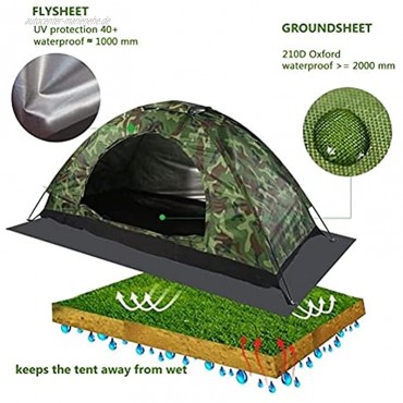 ARTOCT Pop-up-Familien-Campingzelt wasserdichtes UV-beständiges Zelt für 1-2 Personen schnell aufzubauendes Kuppelzelt mit Belüftung und Abdeckung für den Gartenfischstrand