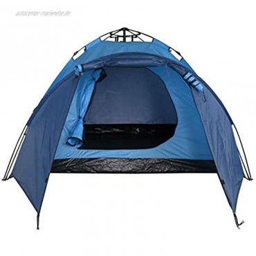Camping Zelt Dunkelblau Outdoor Zelt mit Schirmsystem Polyester blitzschneller Aufbau bis zu 3 Personen Kuppelzelt Duhome 5077