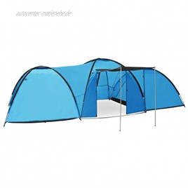 Festnight Campingzelt 8 Personen Tunnelzelt Große Familienzelt Camping Zelt Kuppelzelt mit Tragetasche Outdoor Zelt Tent für Camping Festival Wandern Hiking Blau