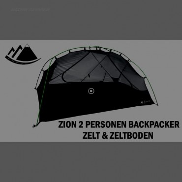 Hyke & Byke Zion Zelt 2 Personen und Zelt 1 Person mit Zeltboden Leichtes Zwei- und Einmannzelt in Kuppelform mit Zwei Eingangstüren