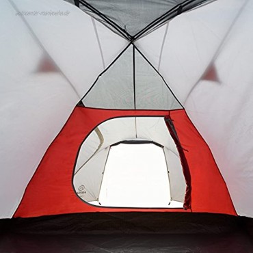 JUSTCAMP Campingzelt Carson 4 Kuppelzelt 4 Personen grau Iglu Zelt 2 Eingänge Vorraum Festival Campingausflug