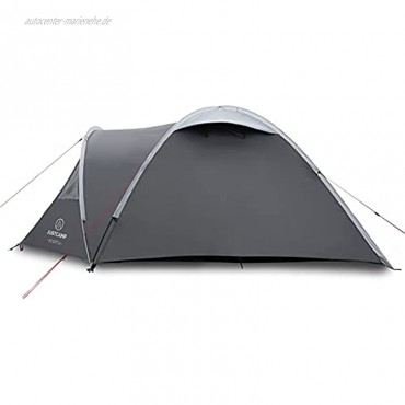 JUSTCAMP Scott Campingzelt mit Vorraum Iglu-Zelt für 3 od. 4 Personen doppelwandig Kuppelzelt