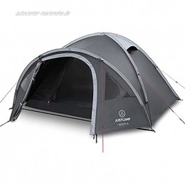JUSTCAMP Scott Campingzelt mit Vorraum Iglu-Zelt für 3 od. 4 Personen doppelwandig Kuppelzelt