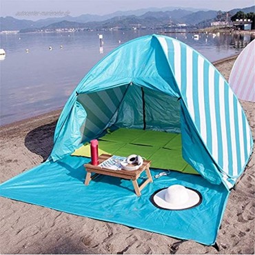 SMSOM 3-4person Zelt wasserdichtes Kuppelzelt für Camping tragbarer Sonnenunterkunft Automatisches Pop-Upzelt blau