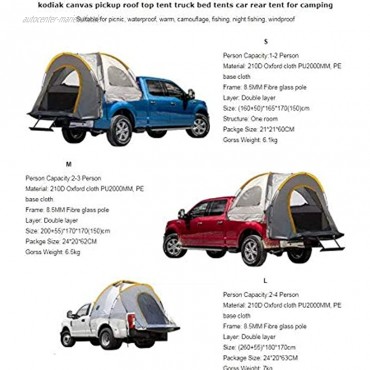 HYJMJJ Pickup Truck-Zelt Camping Auto-Heck-Zelt-Auto-Fischen-Zelt Autodach-Zelt LKW-Bett-Zelt 210D Oxford Tuch leicht zu Set