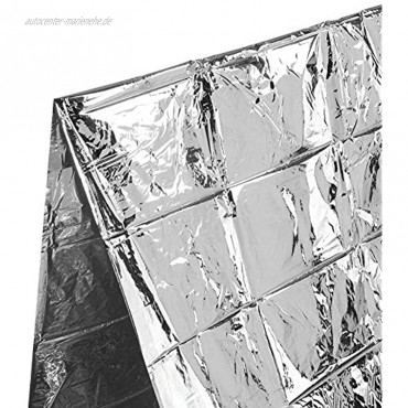 Qinlorgon Thermisches reflektierendes Außenzelt bei kaltem Wetter Silbernes Notfallzelt 94,5 x 59,1 x 35,4 Zoll Überlebenswerkzeug Thermisches Zelt Überleben im Freien für