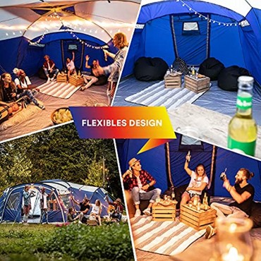 Skandika Familienzelt Nimbus für 12 Personen | Campingzelt mit Sleeper Technologie 3 abgedunkelte und Schwarze Schlafkabinen eingenähter Zeltboden wasserdicht 5000 mm Wassersäule 2,15m Stehhöhe