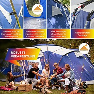 Skandika Familienzelt Nimbus für 12 Personen | Campingzelt mit Sleeper Technologie 3 abgedunkelte und Schwarze Schlafkabinen eingenähter Zeltboden wasserdicht 5000 mm Wassersäule 2,15m Stehhöhe