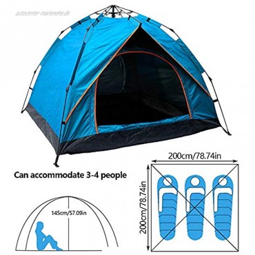 Campingzelt 2-4 Personen,Familienzelt,Pop Up Zelt Wasserdicht,UV-Schutz Winddichte Doppelschicht Kuppelzelt Wurfzelt Pop up Zelt für Outdoor,Wandern Camping im Ferien
