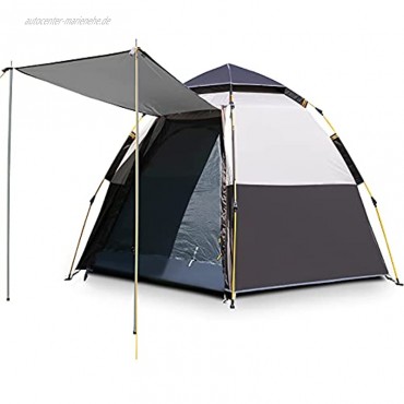 HEWOLF Campingzelt 3-4 Personen Kuppelzelt Wasserdicht UV-Schutz Pop Up Zelt Wurfzelt Doppelschicht Sechseckiges Sekundenzelt 4 Saison Großes Familienzelt mit Regenfliege Tragetasche