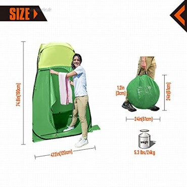 KingCamp Pop up Toilettenzelt Duschzelt Tragbare Umkleidekabine für Camping Toilette Dusche Strand Mobile Privat WC Zelt 190 cm