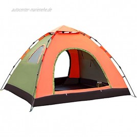 OFAY Outdoor Pop-Up Kuppel Zelt Wurfzelt 3-4 Personen Zelt Vollautomatisches Campingfeld Camping Strandzelt 215 X 215 X 135 cm,Orange Green