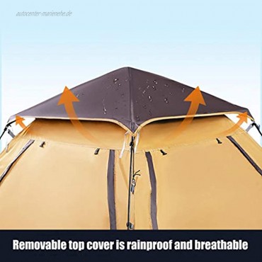 T-Day Zelt Strandzelt Wurfzelt Automatische Zelt Pop Up Instant-Zelt 3-4 Personen-Zelt Double-Layer-Outdoor-Camping-Zelt Großes Platz Backpacking Zelt for Wandern Bergsteigen