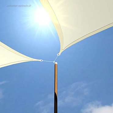 AMANKA UV Sonnensegel 4,2x4,2x6 HDPE Dreieck Rechtwinklig Sonnenschutz Plane Balkon Garten Beige