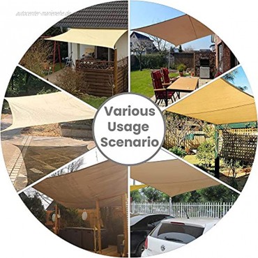 deepee Sonnensegel Sonnenschutz Rechteck 3×4m aus hochwertigem Polyester 95% UV-beständig & Wasserdicht für Garten Balkon Terrasse Beige