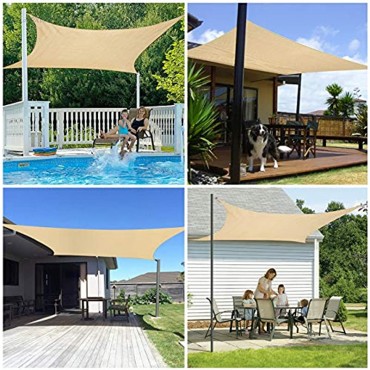 RATEL Sonnensegel Sand 3 × 4 m Rechteck wasserdicht Windschutz mit 95% UV Schutz Sonnenschutz für Draußen Patio Garten Terrasse Camping