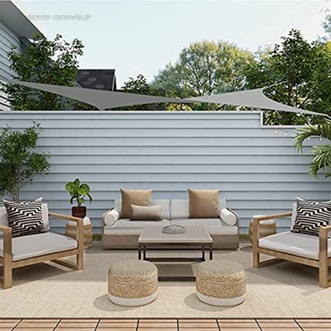 Sekey Sonnensegel Sonnenschutz Dreieckiges HDPE Durchlässig Atmungsaktiv Tear Resistant Wetterschutz UV-Schutz für Outdoor Garten Terrasse mit Seilen und Befestigungs Kit Hellgrau 3×3×3m