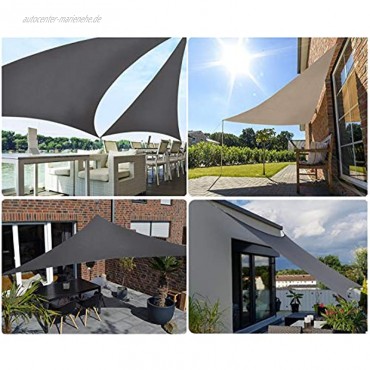 Sekey Sonnensegel Sonnenschutz Dreieckiges Polyester Windschutz Wetterschutz Wasserabweisend Imprägniert 95% UV Schutz für Outdoor Garten mit Seilen und Befestigungs Kit Anthrazit 3×3×3m mit kit