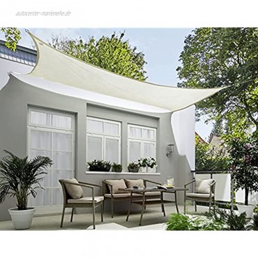 Sonnensegel Rechteck wasserdicht 5x6 m Creme Sonnenschutz rechteckig mit UV-Schutz für Garten Balkon Terrasse Camping