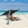 Strandmuscheln Strand Sonnenschutz Strandzelt Sonnendach Sonnensegel für Strand Camping Outdoor mit Sandsäcken und Stangen Grau 210cm & 2 Stangen