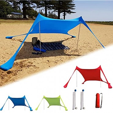 supertop 2,1x2,1m Beach StrandZelt mit Sandsack Anker Tragbare Strandmuschel Sonnenschutz Zelt für Strand mit UV-Schutz UPF 50+ Sun Shade Shelter Sonnensegel Camping Plane
