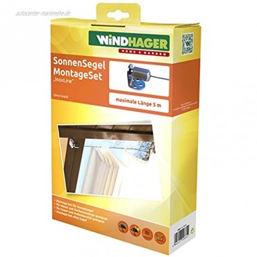 Windhager Montageset InoxLine aus Edelstahl für Sonnensegel Seilspannmarkiesen Zubehör Montageset für Sonnenschutz 10885 silber