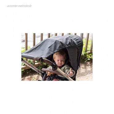 Zamboo Universal Sonnensegel DELUXE für Kinderwagen Babywanne reißfester Sonnenschutz mit UV Schutz Beschichtung 50+ und Rollo-Funktion Melange Grau