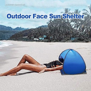 58bh Pop-Up-Strandzelt tragbares Mini-Sonnenschutz sofortiger Sonnenschutz Überdachung mit Reißverschluss Sonnenschutz für Gesicht und Kopf für Picknick Strand Camping 80 x 50 x 55 cm