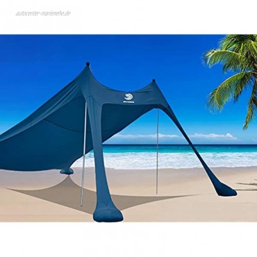 BOTINDO Familien-Strandzelt Sonnenschutz Pop-Up-Sonnenschutz 2 Stangen mit Tragetasche für Strand Angeln Garten Camping und Outdoor
