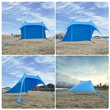 Chuanfeng Strandmuscheln Strand Schatten Zelt Sun Shelter Sonnenschutz UV Schutz Tragbare Shelter Zelt Beach Tent Mit 4 Free Pegs Für Beach Fishing Camping Garden
