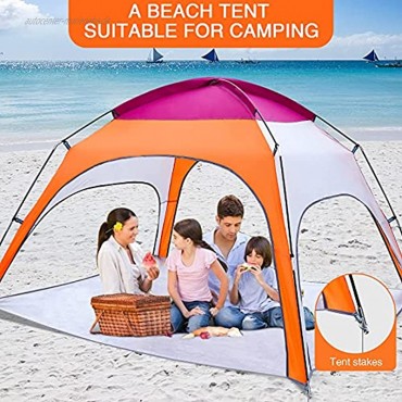 EooCoo Strandzelt tragbar Sonnenschutz für 4 Personen 4 Seiten Belüftungsdesign Sonnenschutz Sofortzelt geeignet für Familie