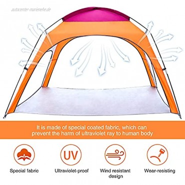 EooCoo Strandzelt tragbar Sonnenschutz für 4 Personen 4 Seiten Belüftungsdesign Sonnenschutz Sofortzelt geeignet für Familie