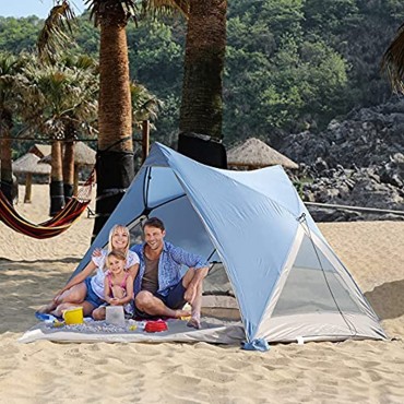 EVER ADVANCED Strandmuschel Pop up UV-Schutz 50+ für 2-3 Person mit Einer Tür und Tragetasche Sonnenschutz Strandzelt UV Schutz extra leicht für Strand Camping Garten