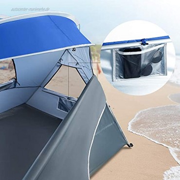 Forceatt Strand- und Camping-Zelt bietet Platz für 3–4 Personen Sonnenschutz LSF 50 + wasserdichte PU3000 mm Belüftung einfache Installation leicht und einfach zu tragen.