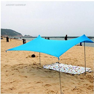 Hiinice Sonnendach Strand Sonnenschutz Strand Shelter leichtes tragbares Sonnenschutz-Zelt mit Sandbag UV Lycra Großfamilie Canopy für Outdoor Angeln Camping Sonnensegel geeignet für 3-4