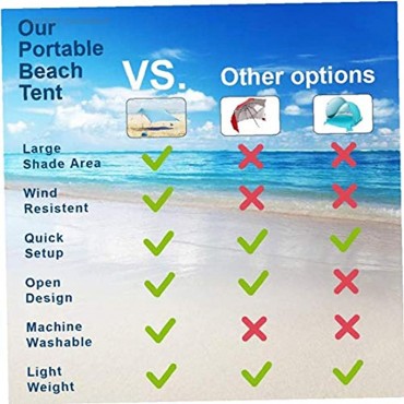 Hiinice Sonnendach Strand Sonnenschutz Strand Shelter leichtes tragbares Sonnenschutz-Zelt mit Sandbag UV Lycra Großfamilie Canopy für Outdoor Angeln Camping Sonnensegel geeignet für 3-4