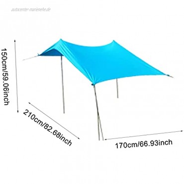 mementoy Schatten Zelt Strand Schatten Zelt Tragbarer Baldachin Sun Shelter UV-Schutzzelt Für Picknick-Wanderungen Im Freien