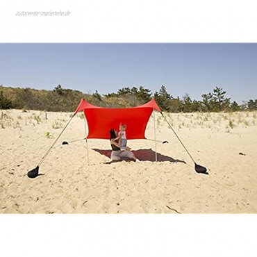 Neso Zelte Strand Zelt mit Sand Anker Portable Baldachin Sunshade 2,1m x 2,1m Patentierte verstärkte Ecken Lehua Red