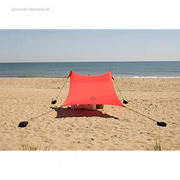 Neso Zelte Strand Zelt mit Sand Anker Portable Baldachin Sunshade 2,1m x 2,1m Patentierte verstärkte Ecken Lehua Red